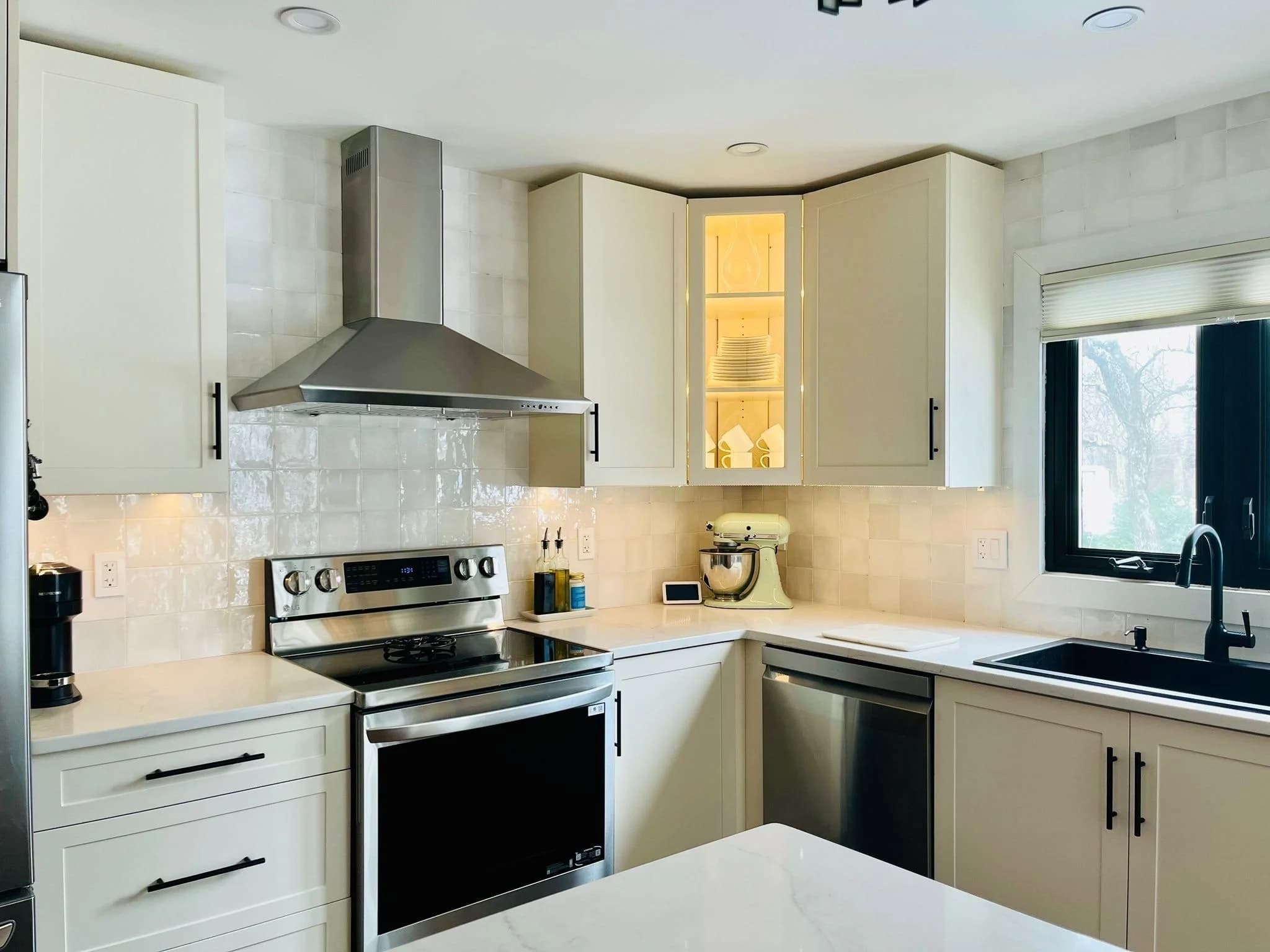 Custom kitchen with pull-out pantry detail